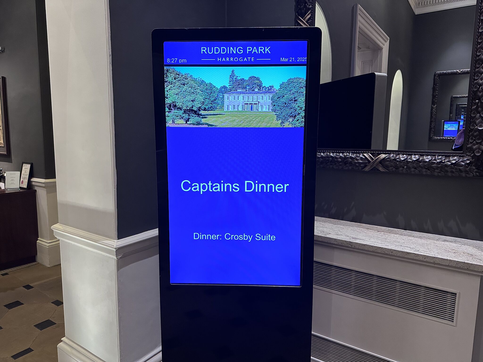 Captain's Dinner sign in reception at Rudding Park: An Evening with Stevie Ward